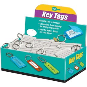 Lucky Line Extra Strength Key Tag with Split Ring, Clear, 100 Per Display Box (20400)