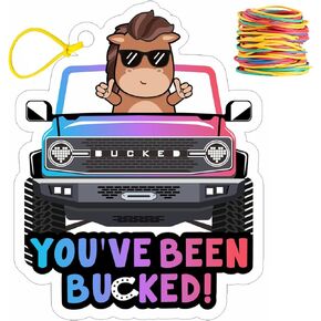 You've Been Bucked | Buck Buck Bronco | Buck Yeah Bronco Tags | Buck Bronco Tag Attach To Plastic Bronco Horse Figurine | 2.7x3.5inch Size | 35 Pack