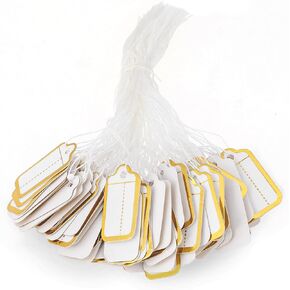 500pcs Price Tags with String Attached Small Paper Price Tags Jewelry Hanging Price Tags, White Marking Tag Clothing Display Hang Retail Tags Price Tags for Yard Sale Retail Crafts Blank Strung Label