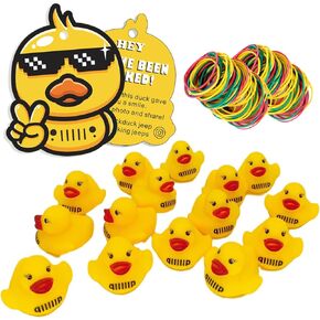 You've Been Ducked Card, Duck Tags, Duck Duck Tags, Duck Ducking Games Card, 20 Duck Tags, 20 Yellow Rubber Ducks, 20 Rubber Bands