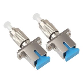 2 Pcs FC Male to SC Female Hybrid Optical Fiber Adapter Simplex Fiber Flange Connector Single Mode 9/125um SM Optical Equipment Tool for Digital Communication