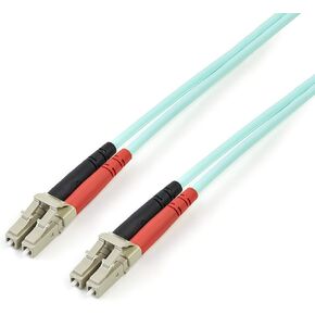 StarTech.com 2m (6ft) LC/UPC to SC/UPC OM3 Multimode Fiber Optic Cable, Full Duplex 50/125µm Zipcord Fiber, 100G Networks, LOMMF/VCSEL, <0.3dB Low Insertion Loss, LSZH Fiber Patch Cord (A50FBLCSC2)