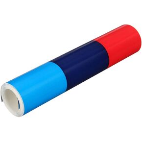 6 inches Wide French Flag Stripe Decal Sticker for Car Exterior Cosmetic, Hood, Front/Rear Bumpers, Side Fenders