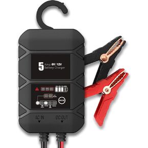 BYGD 5A Smart Battery Charger 6v 12v Automotive, Deep Cycle Battery Charger，Float Battery Charger, Automatic Repair Battery Desulfator, Trickle Charger Maintainer，Charger for AGM Lifepo4 Lithium