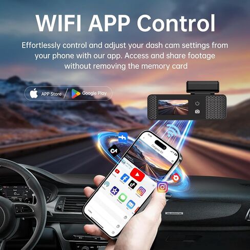 O1 Dash Cam للسيارة 2K 1440P، واي فاي مدمج، كاميرا أمامية للسيارات مع التحكم في التطبيق، شاشة IPS 1.50 بوصة، مستشعر G، رؤية ليلية فائقة، WDR، وضع ركن السيارة لمدة 24 ساعة in Saudi Arabia