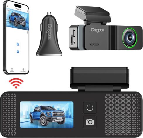 O1 Dash Cam للسيارة 2K 1440P، واي فاي مدمج، كاميرا أمامية للسيارات مع التحكم في التطبيق، شاشة IPS 1.50 بوصة، مستشعر G، رؤية ليلية فائقة، WDR، وضع ركن السيارة لمدة 24 ساعة in Saudi Arabia