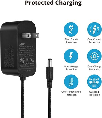 Tonton 12V 1A 10ft AC/DC Long Power Supply Adapter Cord 12W Wall Charger AC 100V-240V to DC 12 Volt with 8 Tips for LED Strip Light, CCTV Camera, BT Speaker, GPS, Webcam, Router, UL/CE/FCC Certified in Saudi Arabia