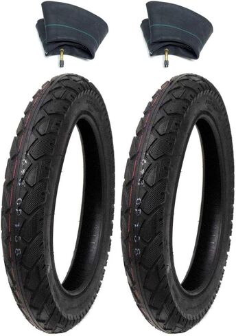 MMG Combo Set 2 Tires with Inner Tubes Street Tread - Size 16x3.0 fits on 12 Inches Rim Compatible with Folding Bikes, Scooters, e-Bikes, Mopeds, Kids Bikes BMX, KMX Trike and other applications in Saudi Arabia