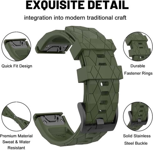 Compatible with Garmin Fenix 7X Band 26mm Width Soft Watch Straps Sport Bands Replacement for Fenix 7X/Fenix 6X/Fenix 6X Pro/Fenix 5X/Fenix 5X Plus/Fenix 3/Fenix 3 HR Smartwatches in Saudi Arabia