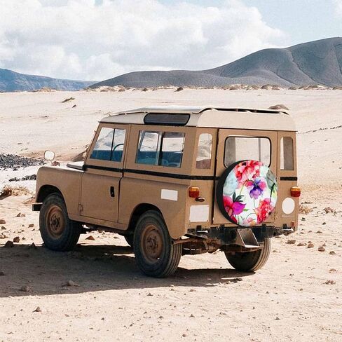 Vanilla Wildflowers Spare Tire Cover 15 inch Wheel Colorful Plants Protectors Weatherproof Universal for Trailer Tire Cover Rv SUV Truck Camper Travel Trailer in Saudi Arabia