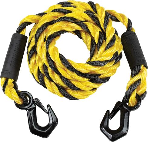 STANLEY S1052 Black/Yellow 5/8" x 15' Poly-Blend Braided Tow Rope with Heavy Duty Tri-Hook (7,200 lbs Break Strength) in Saudi Arabia