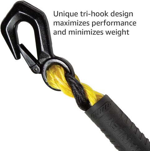 STANLEY S1052 Black/Yellow 5/8" x 15' Poly-Blend Braided Tow Rope with Heavy Duty Tri-Hook (7,200 lbs Break Strength) in Saudi Arabia