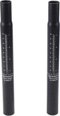 MY MIRONEY 2PCS Bike Seatpost Matte Black Bike Seat Post with Scale Aluminum Alloy Bicycle Seat Post Replacement for Road & Mountain Bike, 25.4 x 250mm in Saudi Arabia