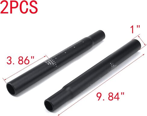 MY MIRONEY 2PCS Bike Seatpost Matte Black Bike Seat Post with Scale Aluminum Alloy Bicycle Seat Post Replacement for Road & Mountain Bike, 25.4 x 250mm in Saudi Arabia