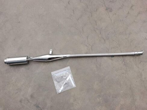 Stainless Steel Pipe Muffler, Flexible Fit Poo Poo Muffler FOR GAS MOTORIZED BICYCLE 2 Stroke 80cc in Saudi Arabia