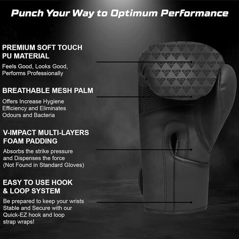 Boxing Gloves for Men & Women, Boxing Training Gloves, Kickboxing Gloves, Sparring Punching Gloves, Heavy Bag Workout Gloves for Boxing in Saudi Arabia