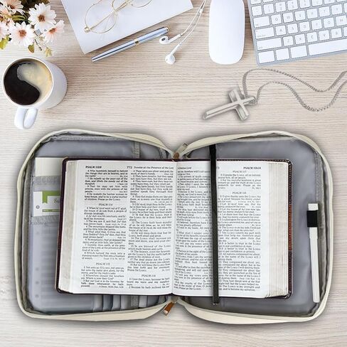 غطاء الكتاب المقدس للنساء والفتيات حقيبة حمل الكتاب المقدس مع مقبض دراسة الكتاب المقدس حقيبة واقية in Kuwait