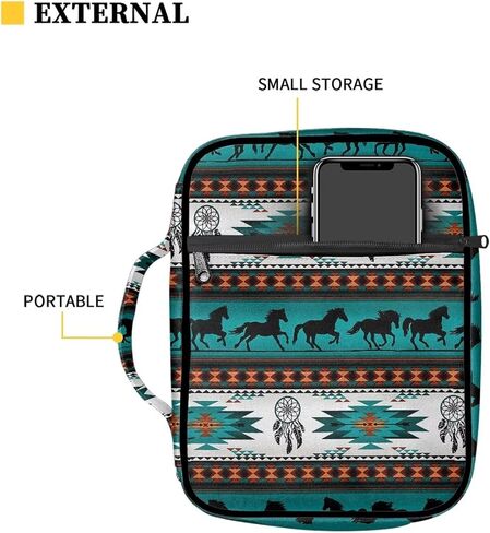 Aztec Southwest Horse Bible Covers – Durable Zipper Bible Case for Women and Girls – Bible Bag Covers for Protects Your Prayer Book in Saudi Arabia