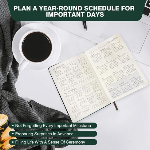 مخطط أسبوعي وشهري 2024 (يناير 2024 - ديسمبر 2024) مخطط جلدي يومي، كتاب موعد منظم الأهداف، كتاب تقويم، غلاف فني، جدول أعمال لتنظيم العمل/الحياة (أبيض) in Saudi Arabia