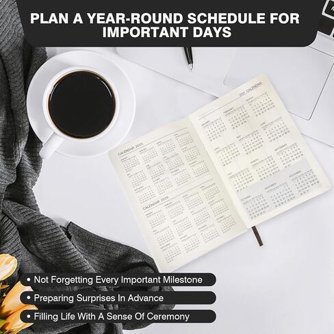 مخطط أسبوعي وشهري 2024 (يناير 2024 - ديسمبر 2024) مخطط جلدي يومي، كتاب موعد منظم الأهداف، كتاب تقويم، غلاف فني، جدول أعمال لتنظيم العمل/الحياة (أبيض) in Saudi Arabia