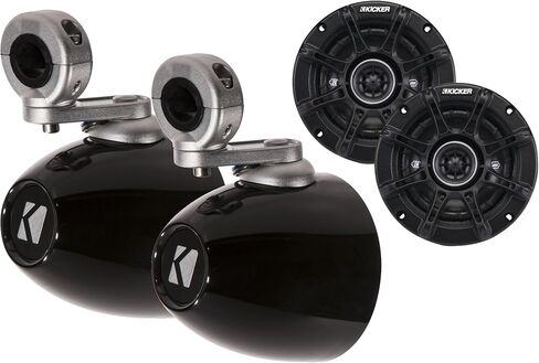 حاويات Kicker Black Mini Wake Tower محملة بمكبرات صوت Kicker 4 DSC in Saudi Arabia