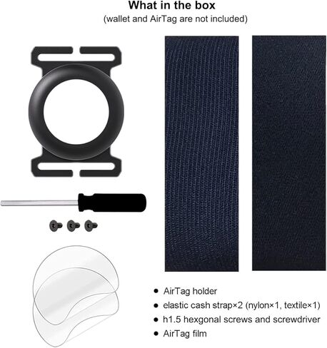 for AirTag Cash Strap, Rotary Installation Without Screws Light Slim AirTag Holder for Metal Wallet, AirTag Case with Elastic Band, Aluminum Alloy AirTag Wallet Money Clip in Kuwait