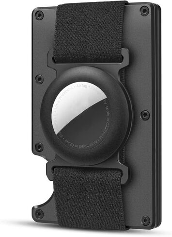 for AirTag Cash Strap, Rotary Installation Without Screws Light Slim AirTag Holder for Metal Wallet, AirTag Case with Elastic Band, Aluminum Alloy AirTag Wallet Money Clip in Kuwait