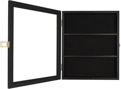 Baseball Card Display Case - 8 Graded Sports Card Display Frame - Holds Sport Cards with UV Protection Clear View Lockable Wall Cabinet for Football Basketball Hockey Trading Card Small Black in Saudi Arabia