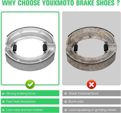 Youxmoto Rear Brake Shoes for Honda Fourtrax TRX 300/ TRX300FW 1988-2000/ ATC 250 ES Big Red SX/TRX 250 1985-1987, CB350F/ CB350K/ SL350/ CB360/ CJ360/ CB400F Drum Brake Shoes Pads in Saudi Arabia