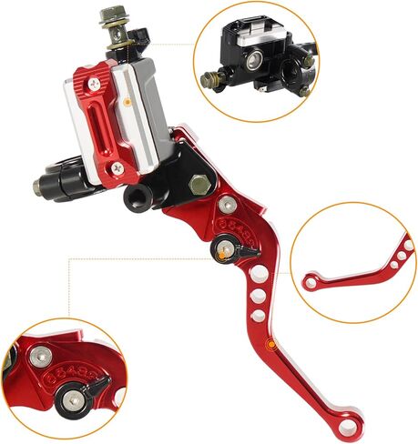 Universal 7/8" Handlebar Motorcycle Brake Clutch Lever with Master Cylinder Reservoir Compatible with Harley Honda Kawasaki Suzuki Yamaha（Black） in Kuwait