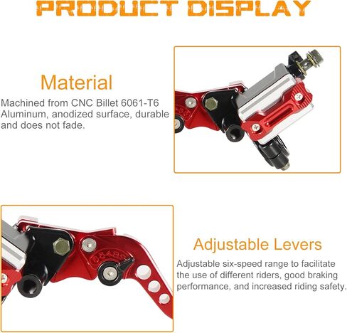 Universal 7/8" Handlebar Motorcycle Brake Clutch Lever with Master Cylinder Reservoir Compatible with Harley Honda Kawasaki Suzuki Yamaha（Black） in Kuwait