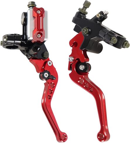 Universal 7/8" Handlebar Motorcycle Brake Clutch Lever with Master Cylinder Reservoir Compatible with Harley Honda Kawasaki Suzuki Yamaha（Black） in Kuwait