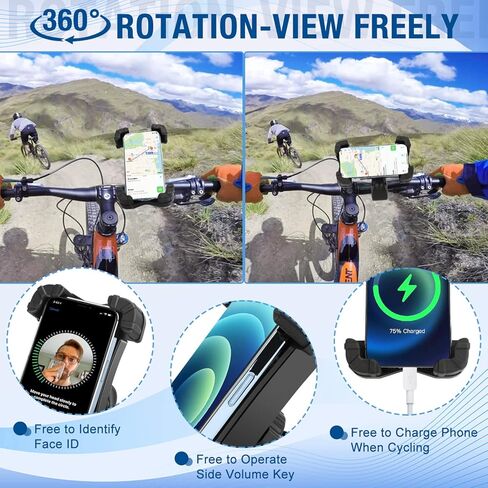 حامل هاتف للدراجة A1، حامل هاتف للدراجة النارية - مشبك للهاتف الخلوي بمقود الدراجة، مشبك هاتف سكوتر لهواتف iPhone 14 Plus Pro Max و13 Pro Max وGalaxy S22 وS21 والهواتف الذكية مقاس 4.7-6.8 بوصة in Kuwait