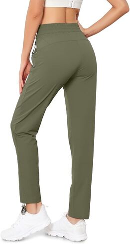 سروال YUNDAI النسائي المقاوم للماء خفيف الوزن وسريع الجفاف للمشي لمسافات طويلة، سروال رياضي كاجوال للتمرين في الهواء الطلق in Kuwait