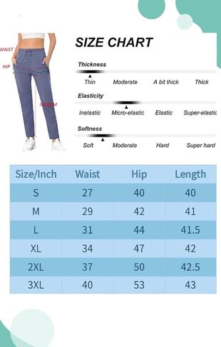 سروال YUNDAI النسائي المقاوم للماء خفيف الوزن وسريع الجفاف للمشي لمسافات طويلة، سروال رياضي كاجوال للتمرين في الهواء الطلق in Kuwait