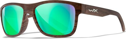 نظارات شمسية مستقطبة من Wiley X Ovation Captivate، نظارات أمان للرجال والنساء، حماية للعين من الأشعة فوق البنفسجية للرماية وصيد الأسماك وركوب الدراجات والرياضات الشديدة، إطارات خشبية غير لامعة، مرآة خضراء ملونة in Kuwait