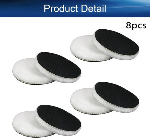 Auniwaig 8PCS Wool Polishing Pad,5-Inch Soft Sheepskin Buffing Pads with Hook and Loop Back Wool Cutting Pad for Furniture, Glass,Auto Orbital Polisher Buffer in Saudi Arabia