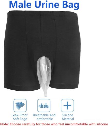 حقيبة تبول قابلة للارتداء، حقيبة بول للرجال، سراويل ناعمة قابلة للحمل لسلس البول ومضادة للتسرب، نظام مبولة مثالي للرجال (M) in Kuwait