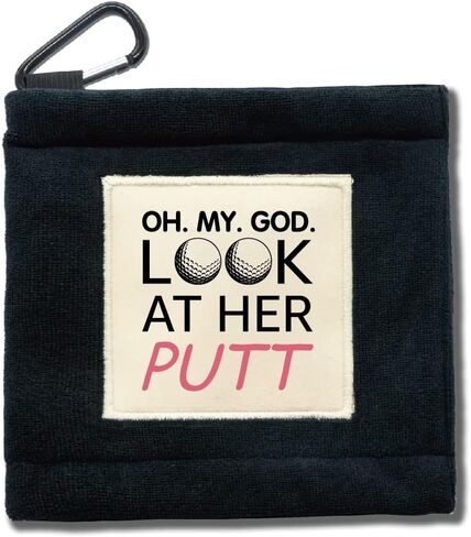 جيب منشفة تنظيف كرات الجولف المضحكة من My God Look at Her Putt مع أداة تنظيف قماش مسح المشبك، وإكسسوارات الجولف، وهدايا الجولف للرجال، ومشجعي الجولف، والزوج، والجد، والأب، والأب، هدية التقاعد in Saudi Arabia