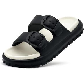 rosyclo Cloud Sandals for Women and Men, Pillow House Slippers Shower Shoes Bathroom Indoor Outdoor Slide Sandals, Buckle Adjustable, Ultimate Comfort, Lightweight, Thick Sole, Non-Slip