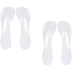 2 Pairs 3/4 High Heel Cushion Insoles, Arch Support Insoles for Women Heels,Self-Adhesive Arch Support Inserts for Flat Feet,Soft Silicone Gel Invisible Inserts Liners (Transparent, Women 5-9)