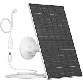 7W Solar Panel for Security Camera, USB C Solar Panel Charger for Camera, USB Solar Panel Compatible with Eufycam & DC 5V Rechargeable Battery Camera, IP65 Waterproof, 9.8ft Charging Cable