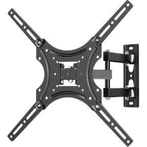 WALI TV Wall Mount for Most 26-55 inch LED TV Flat Panel Screen, Full Motion TV Mount Bracket with Perfect Center Design up to 400x400mm, Weight up to 99lbs (2655LO), Black