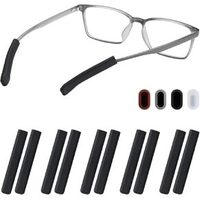 Glasses Ear Cushion, Non Slip Soft Silicone Eyeglass Ear Cushions, Anti-Slip Comfort Eyeglasses Temple Tips Sleeve Retainer, Comfort Eye Glass Ear Grips, Glasses Accessories (5 Blue Pairs)