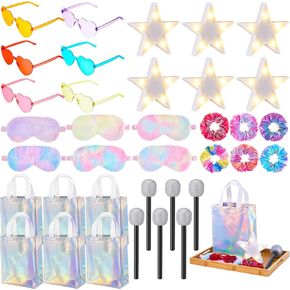 36 Pcs Sleepover Party Supplies Popular Singer Theme Supplies Pink Purple Disco Bachelorette Bridal Wedding Favor for in My Birthday Era Unicorn Birthday Iridescent Party Decorations