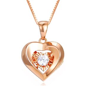 Sisgem 18k Gold Heart Pendant وقلادة سلسلة صناديق ذهبية 18KT ، مجوهرات رائعة للزوجة ، حاضرة للأم ، هدايا لها ، 18 بوصة