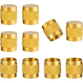 1/4 بوصة قبعات التوهج ، 10 أجزاء من كاب Caps Cappression Cap Cap for Plumbing و HVAC Quick Seal Adapters (Gold)
