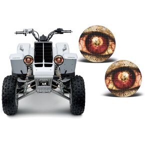 AMR Racing ATV Headlight Eye Graphics Decal Cover Compatible with Yamaha Banshee 350 1987-2005 - Zipped