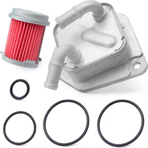 YUXIVCNE 25560-R3W-003 Transmission Oil Cooler Filter Kit Replacement for Honda for Civic 1.8L 2.0L (2014-2024) for HR-V 1.8L (2016-2021) Replace 25450-P4V-013, with Gasket