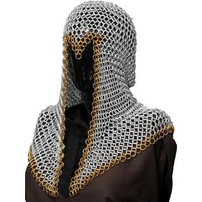 ألومنيوم بذر السلسلة المفتوحة العنق المفتوحة مع لهجات حلقة ذهبية - غطاء محرك أقصى استفادة من القرون الوسطى لاعب هوبرك لارس ، معرض عصر النهضة ، و cosplay